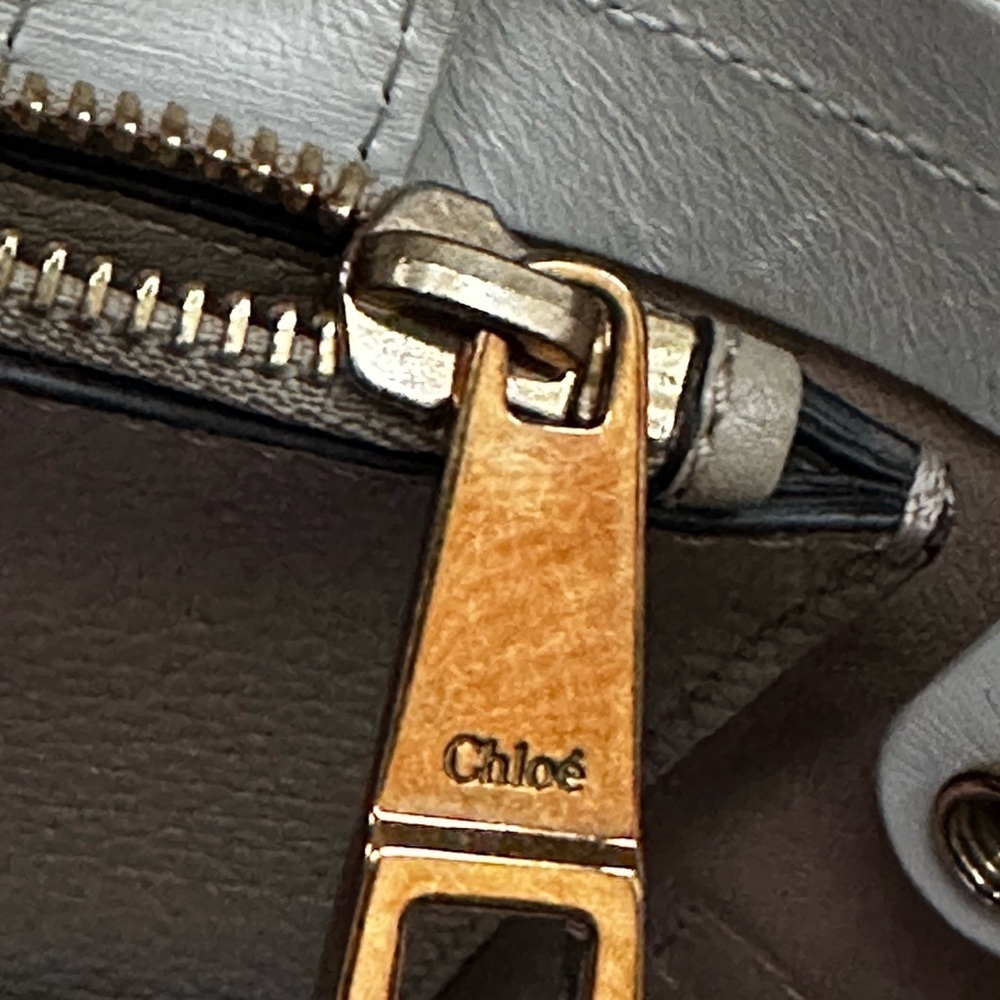 CHLOE  Grained Leather Charlotte Tote Bag - Picture 12 of 12